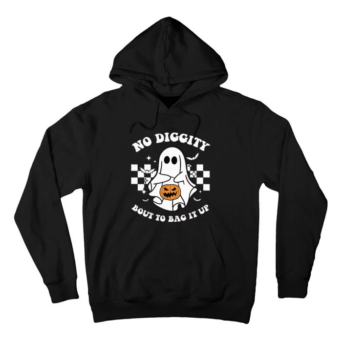 No Diggity Bout to Bag It Up Cute Ghost Halloween Candy Tall Hoodie