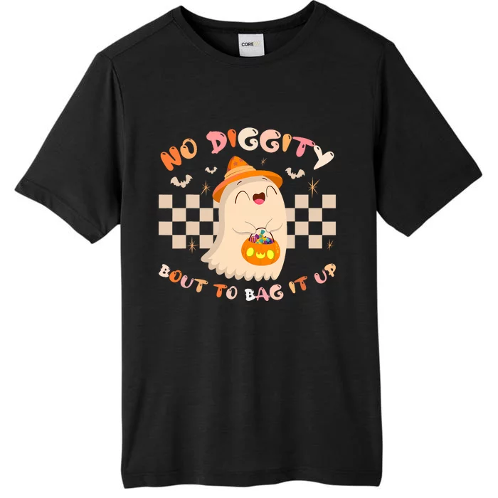 No Diggity Bout To Bag It Up Cute Ghost Halloween ChromaSoft Performance T-Shirt