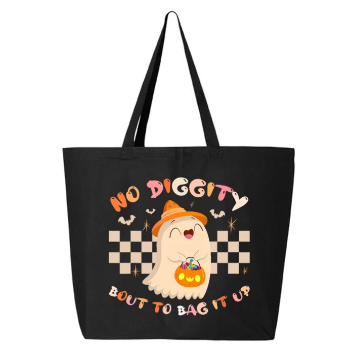 No Diggity Bout To Bag It Up Cute Ghost Halloween 25L Jumbo Tote