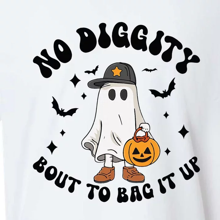 No Diggity Bout To Bag It Up Ghost Halloween Sueded Cloud Jersey T-Shirt