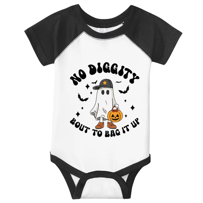 No Diggity Bout To Bag It Up Ghost Halloween Infant Baby Jersey Bodysuit