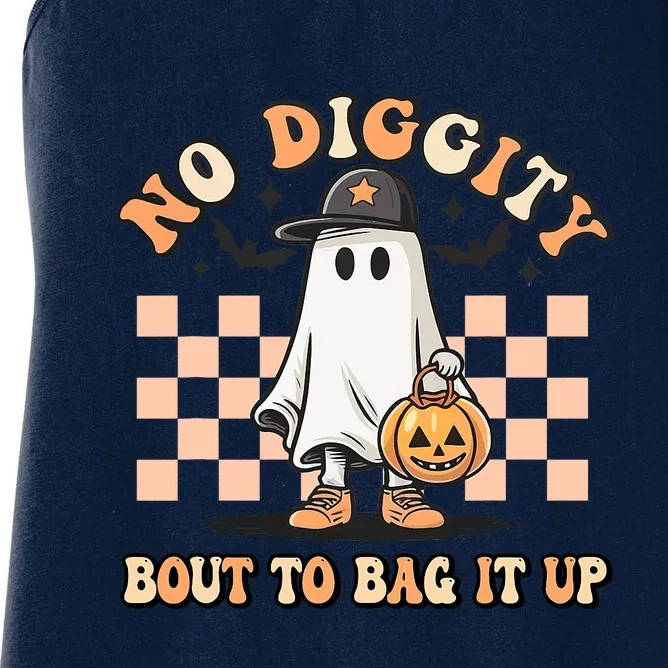 No Diggity Bout To Bag It Up Ghost Halloween Women's Racerback Tank