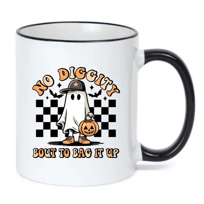 No Diggity Bout To Bag It Up Ghost Halloween Black Color Changing Mug