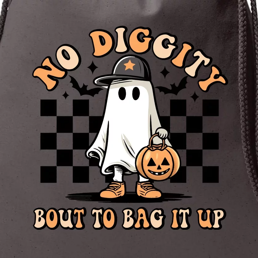 No Diggity Bout To Bag It Up Ghost Halloween Drawstring Bag