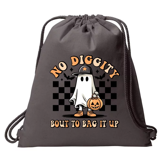 No Diggity Bout To Bag It Up Ghost Halloween Drawstring Bag