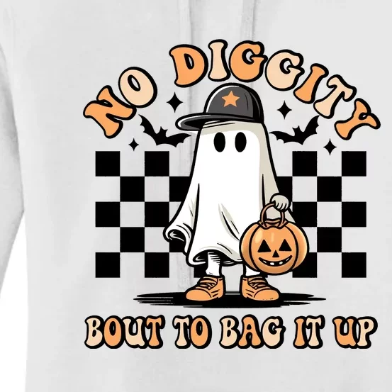 No Diggity Bout To Bag It Up Ghost Halloween Women's Pullover Hoodie