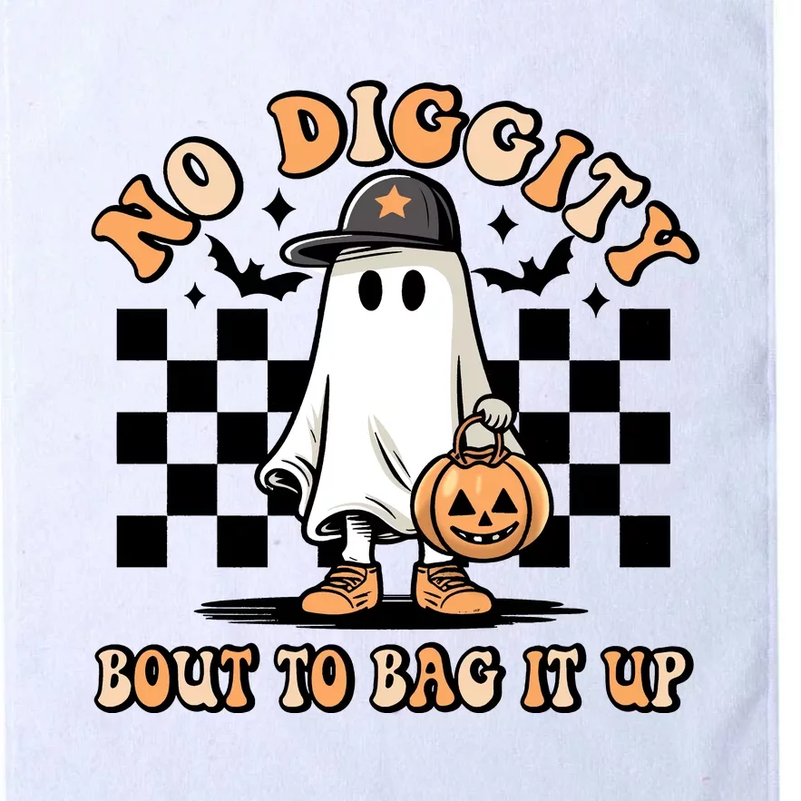 No Diggity Bout To Bag It Up Ghost Halloween Platinum Collection Golf Towel