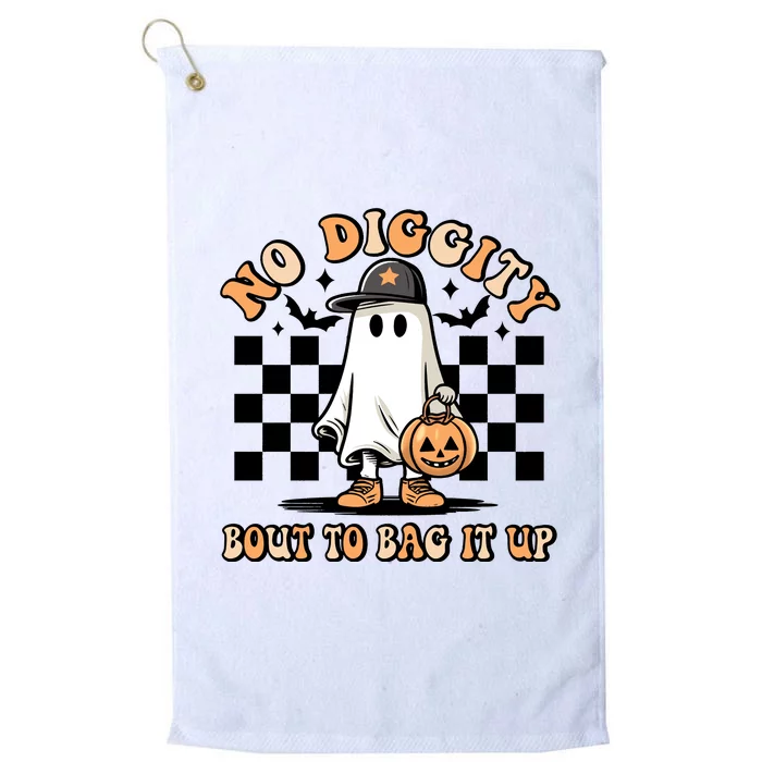 No Diggity Bout To Bag It Up Ghost Halloween Platinum Collection Golf Towel