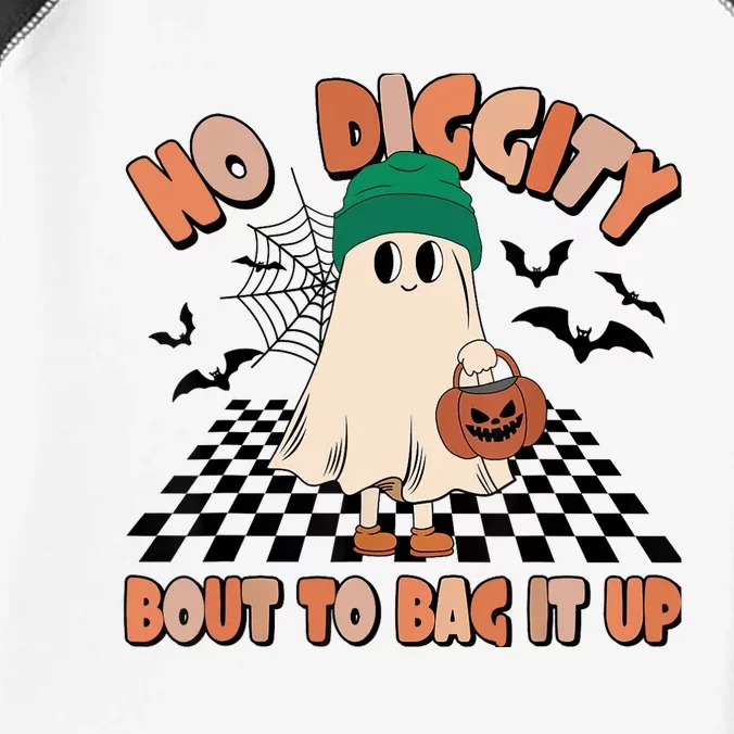 No Diggity Bout To Bag It Up Ghost Halloween Spooky Season Infant Baby Jersey Bodysuit