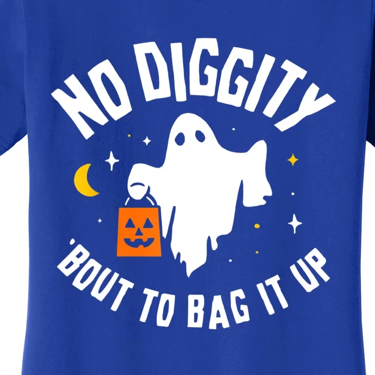 No Diggity Bout To Bag It Up Cute Ghost Halloween Candy Women's T-Shirt