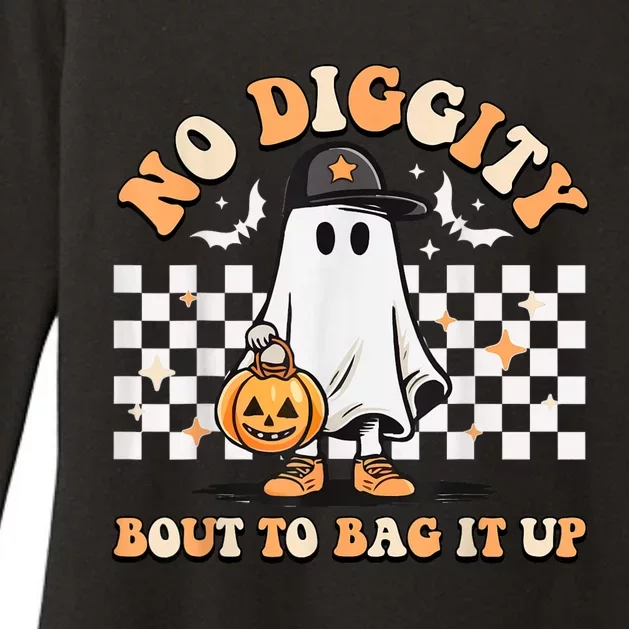 No Diggity Bout To Bag It Up Cute Ghost Halloween Kids Candy Womens CVC Long Sleeve Shirt