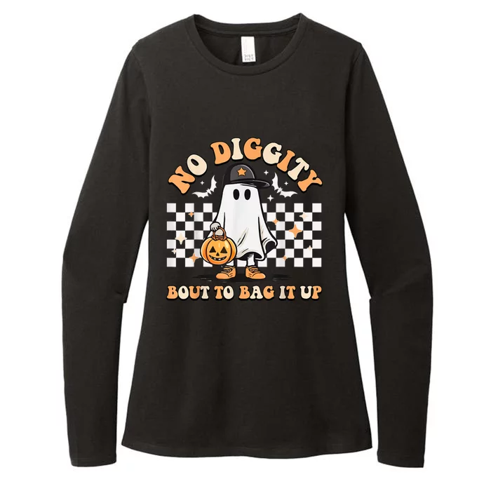 No Diggity Bout To Bag It Up Cute Ghost Halloween Kids Candy Womens CVC Long Sleeve Shirt