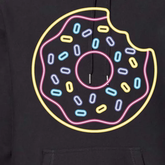 Neon Donut Bite Premium Hoodie