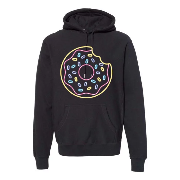 Neon Donut Bite Premium Hoodie