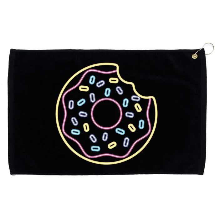 Neon Donut Bite Grommeted Golf Towel