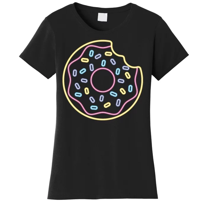 Neon Donut Bite Women's T-Shirt