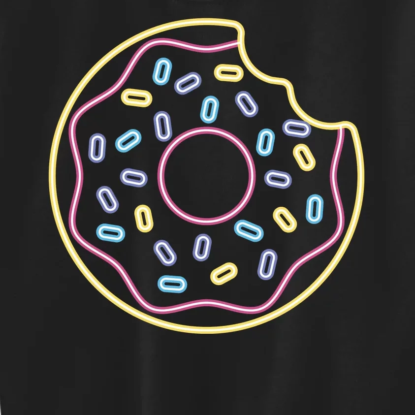 Neon Donut Bite Kids Sweatshirt