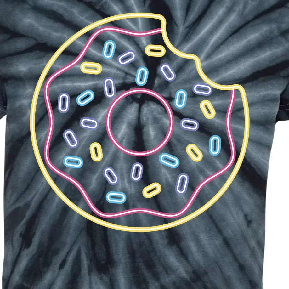 Neon Donut Bite Kids Tie-Dye T-Shirt