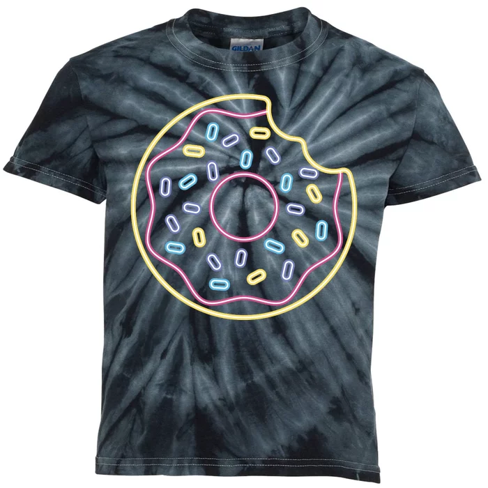 Neon Donut Bite Kids Tie-Dye T-Shirt