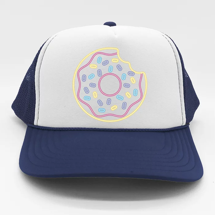 Neon Donut Bite Trucker Hat