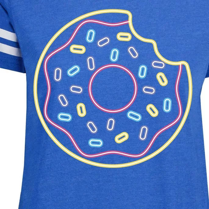 Neon Donut Bite Enza Ladies Jersey Football T-Shirt