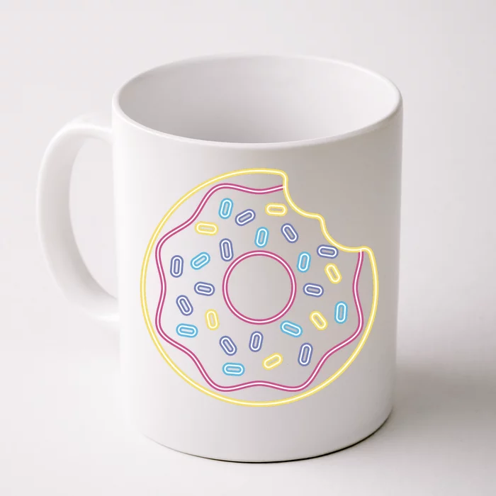 Neon Donut Bite Front & Back Coffee Mug