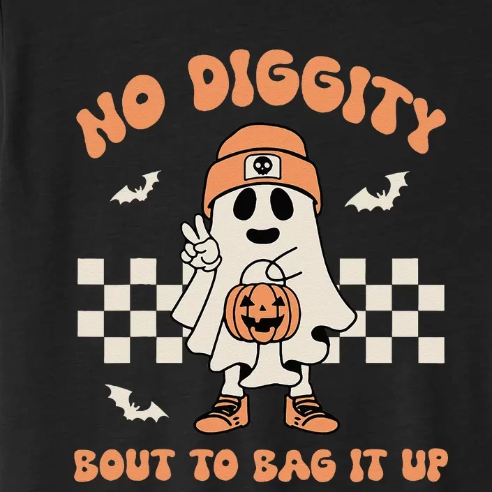 No Diggity Bout To Bag It Up Ghost Halloween Kids ChromaSoft Performance T-Shirt