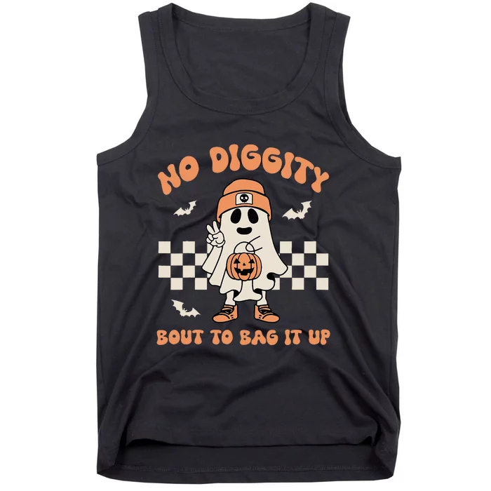 No Diggity Bout To Bag It Up Ghost Halloween Kids Tank Top