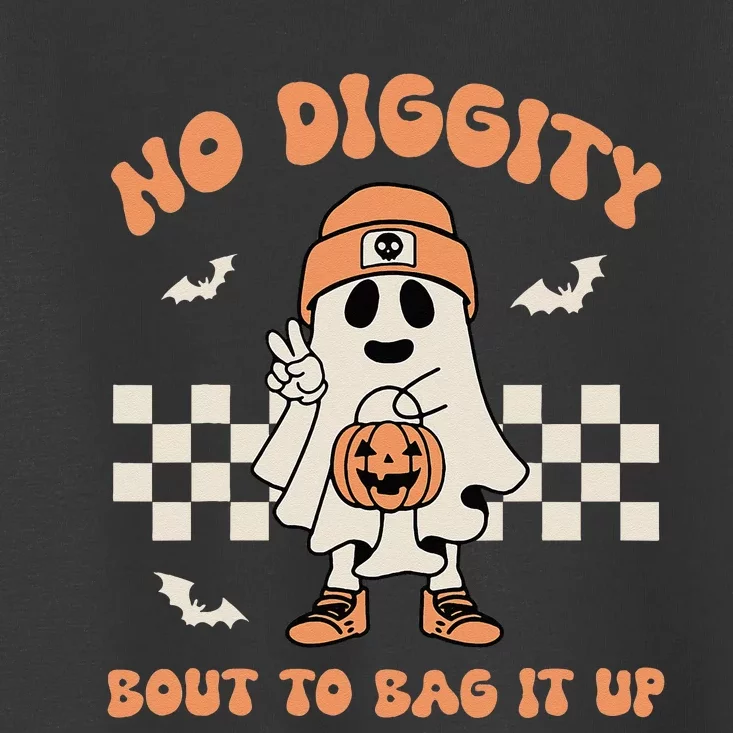 No Diggity Bout To Bag It Up Ghost Halloween Kids Toddler T-Shirt