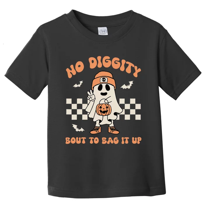 No Diggity Bout To Bag It Up Ghost Halloween Kids Toddler T-Shirt