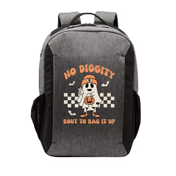 No Diggity Bout To Bag It Up Ghost Halloween Kids Vector Backpack