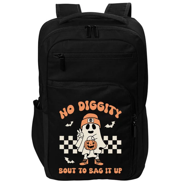 No Diggity Bout To Bag It Up Ghost Halloween Impact Tech Backpack