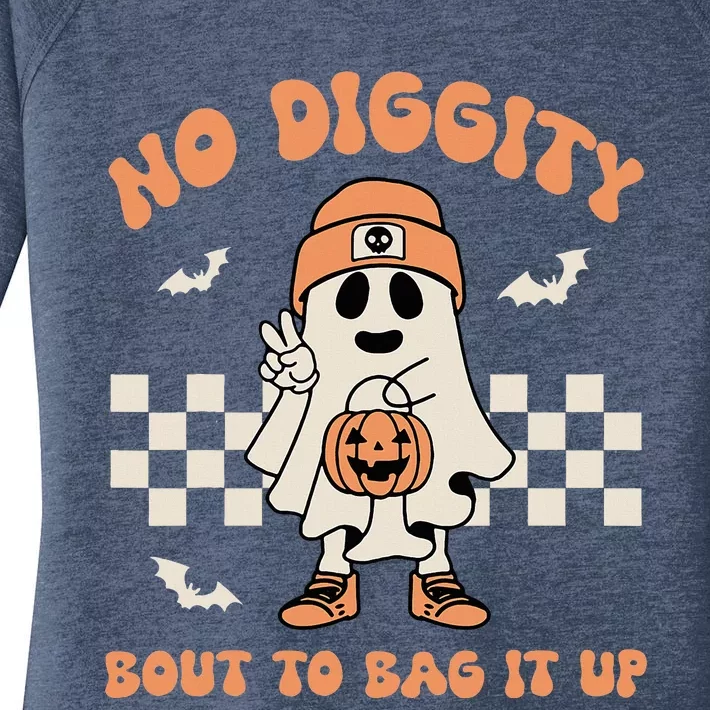 No Diggity Bout To Bag It Up Ghost Halloween Women's Perfect Tri Tunic Long Sleeve Shirt