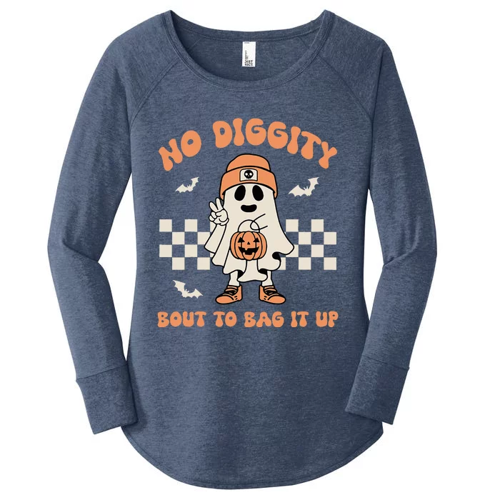 No Diggity Bout To Bag It Up Ghost Halloween Women's Perfect Tri Tunic Long Sleeve Shirt