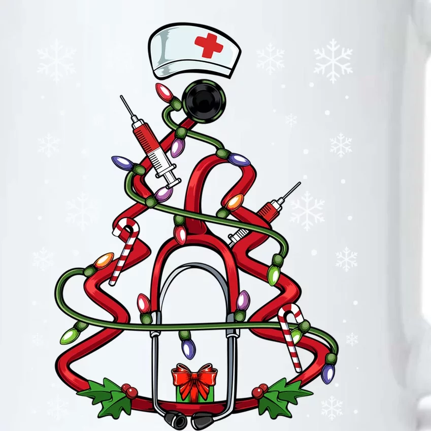 Nurse Doctor Christmas Tree Stethoscope Medical Merry Xmas Cool Gift Black Color Changing Mug