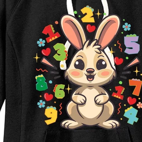 Number Day Childrens Cute Bunny Rabbit Numbers Customers Women's Fleece Hoodie