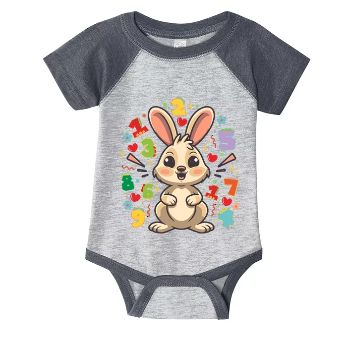 Number Day Childrens Cute Bunny Rabbit Numbers Customers Infant Baby Jersey Bodysuit