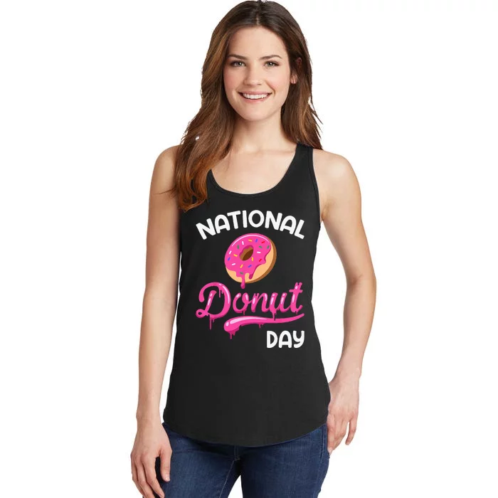 National Donut Day Doughnut Donut Day Donuts Ladies Essential Tank