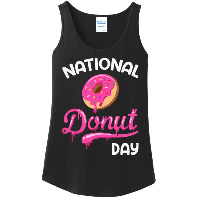 National Donut Day Doughnut Donut Day Donuts Ladies Essential Tank