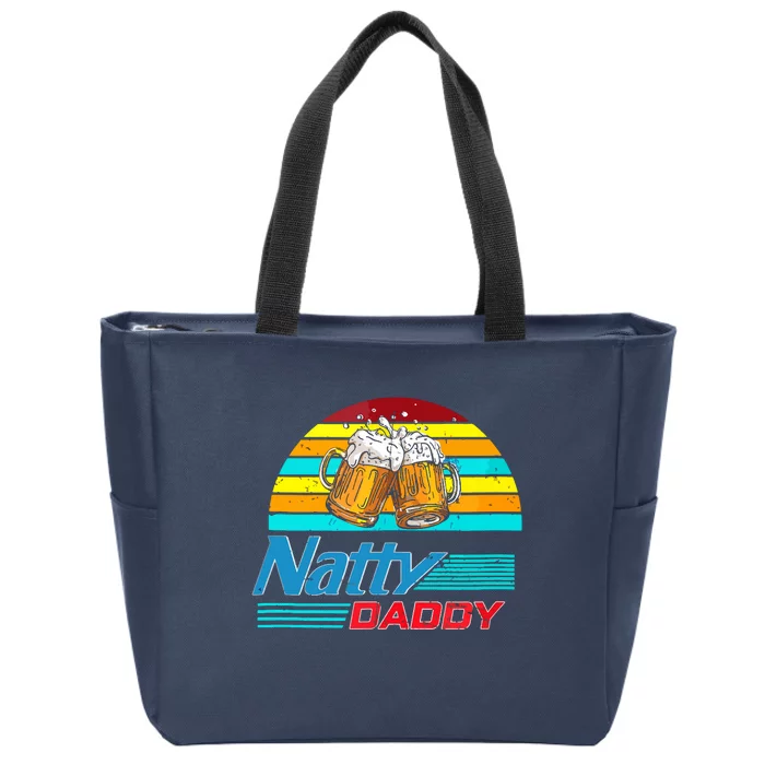 Natty Daddy Dad Bod Light Beer Lover Beer Day Retro Zip Tote Bag