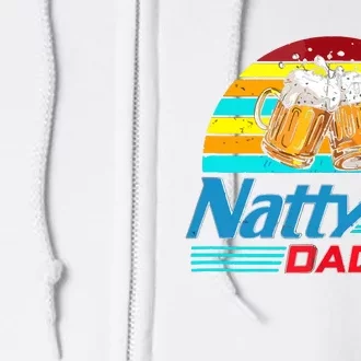 Natty Daddy Dad Bod Light Beer Lover Beer Day Retro Full Zip Hoodie