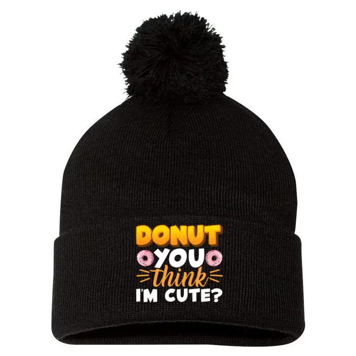 National Donut Day Celebration Pom Pom 12in Knit Beanie