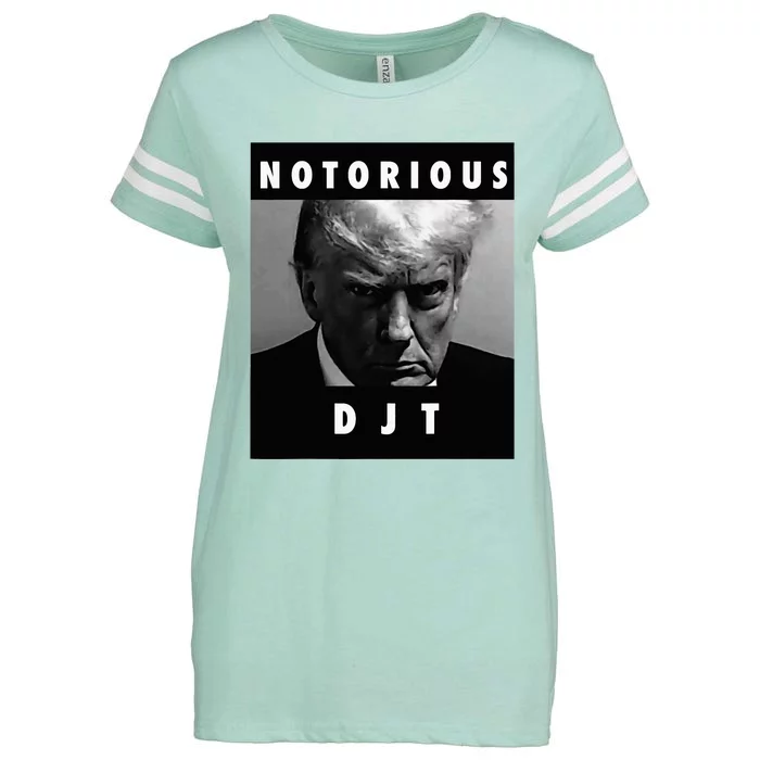 Notorious Djt Donald Trump Mug Shot Republican 2024 Maga Enza Ladies Jersey Football T-Shirt