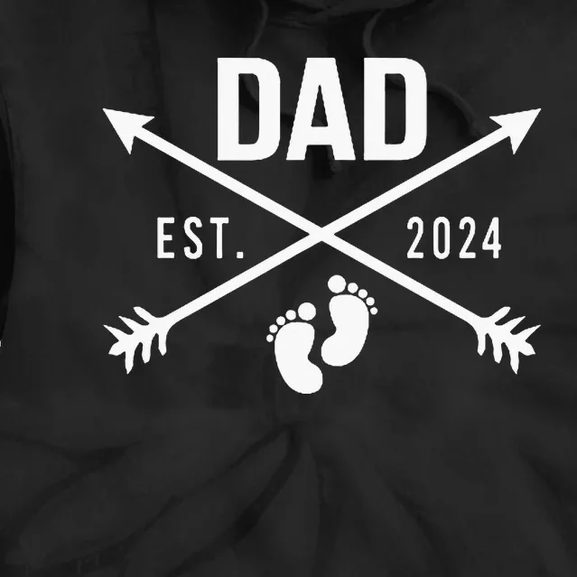 New Dad Est 2024 First Fathers Day 2024 Promoted To Daddy Tie Dye Hoodie