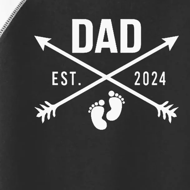 New Dad Est 2024 First Fathers Day 2024 Promoted To Daddy Toddler Fine Jersey T-Shirt