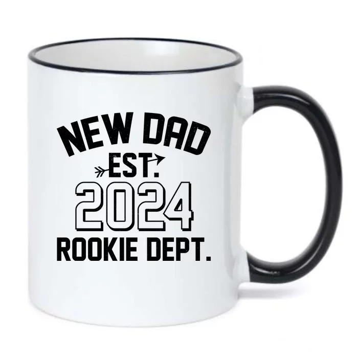 New Dad Est 2024 Rookie Department Black Color Changing Mug