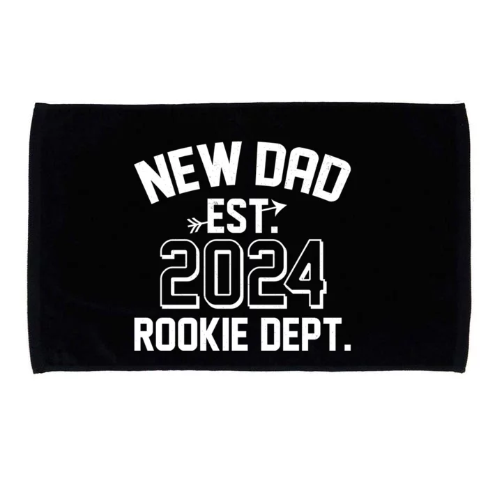 New Dad Est 2024 Rookie Department Microfiber Hand Towel