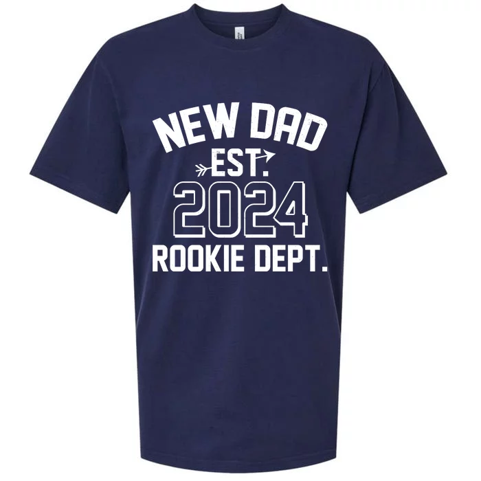 New Dad Est 2024 Rookie Department Sueded Cloud Jersey T-Shirt