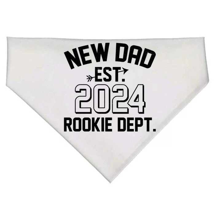 New Dad Est 2024 Rookie Department USA-Made Doggie Bandana