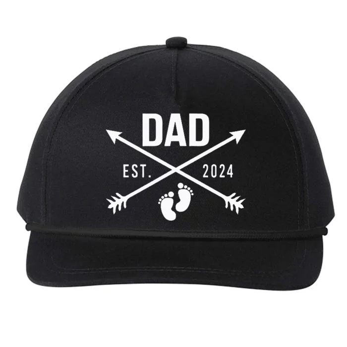 New Dad Est 2024 First Fathers Day 2024 Snapback Five-Panel Rope Hat